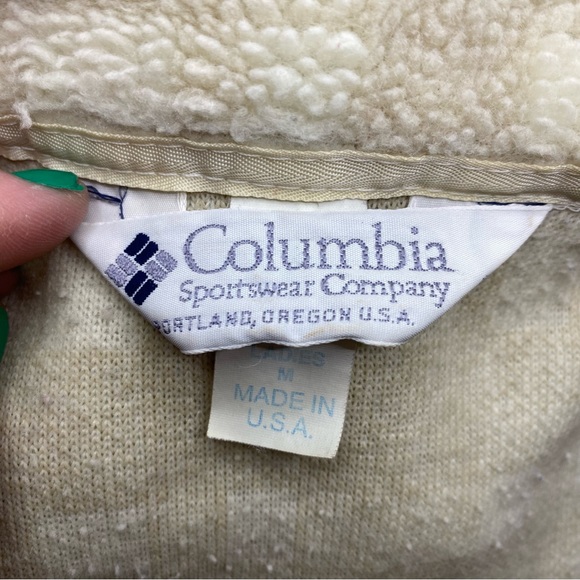 Columbia Vintage Plaid Sherpa Jacket-Drawstring Waist - Picture 5 of 7